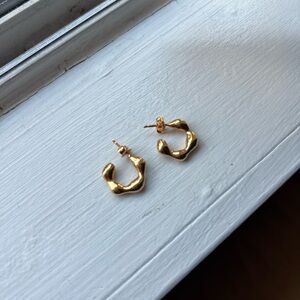 14k Gold Plated Pandora Hoop Earrings